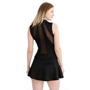 Olaya Sport Heather Splice Mesh Back Tennis Pickleball Golf Dress Black SM RARE